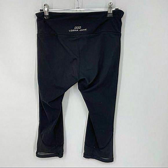 Lorna Jane Crop‎ Leggings black Sz S mesh - Picture 1 of 5